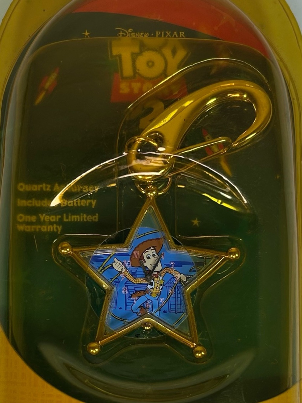 Vintage 1999 Toy Story 2 Woody Star Analog Clip-It Watch - New Sealed